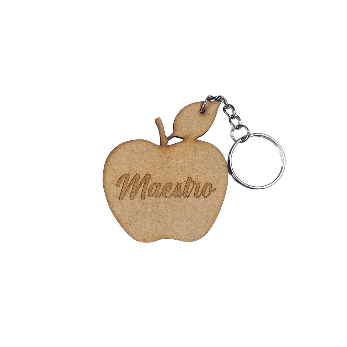 Llavero de mdf grabado - Manzana "Maestro"
