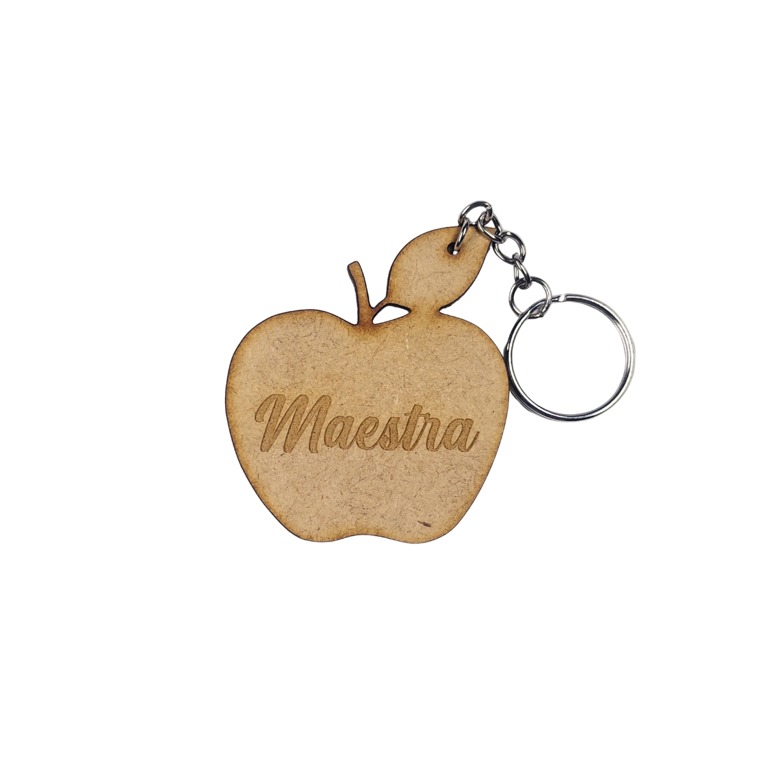Llavero de mdf grabado - Manzana "Maestra"
