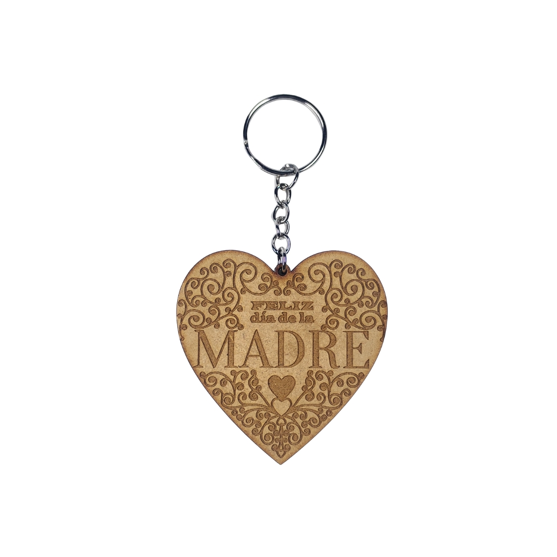 Llavero de mdf grabado - "Feliz día de la madre"