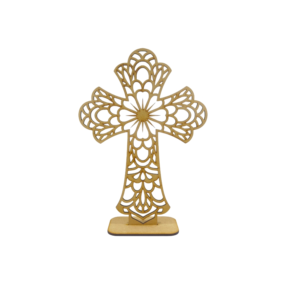 Cruz Decorativa Calada con Base